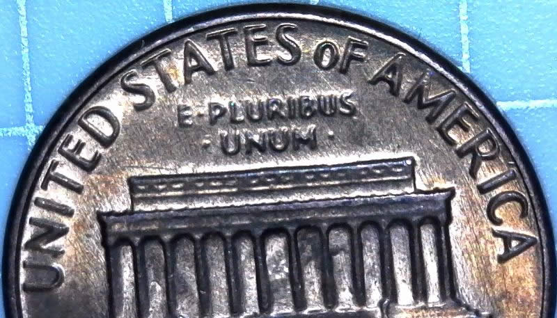 1983-P-Lincoln-Cent-Y-Reverse-Die-Clash-Over-Polished,-But-Y-Is-Visible